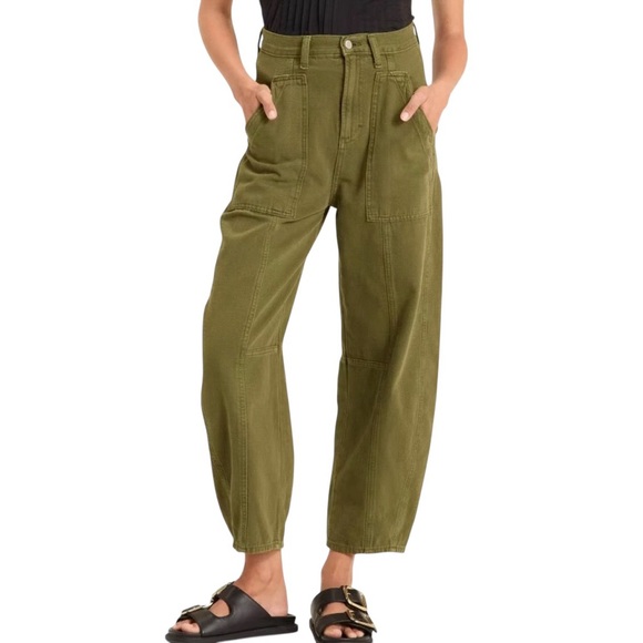 Universal Thread Denim - Women's High-Rise Barrel Jeans - Universal Thread™ Olive Green 14 Discontinued
